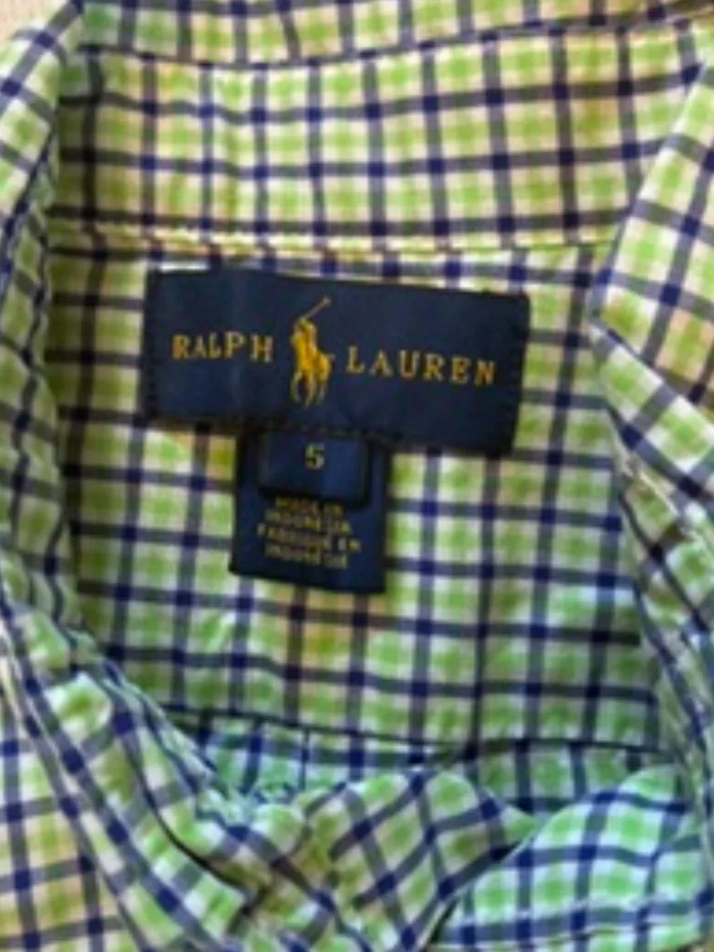 Ralph Lauren Plaid Multicolored Long Sleeve Button Down Shirt Size 5